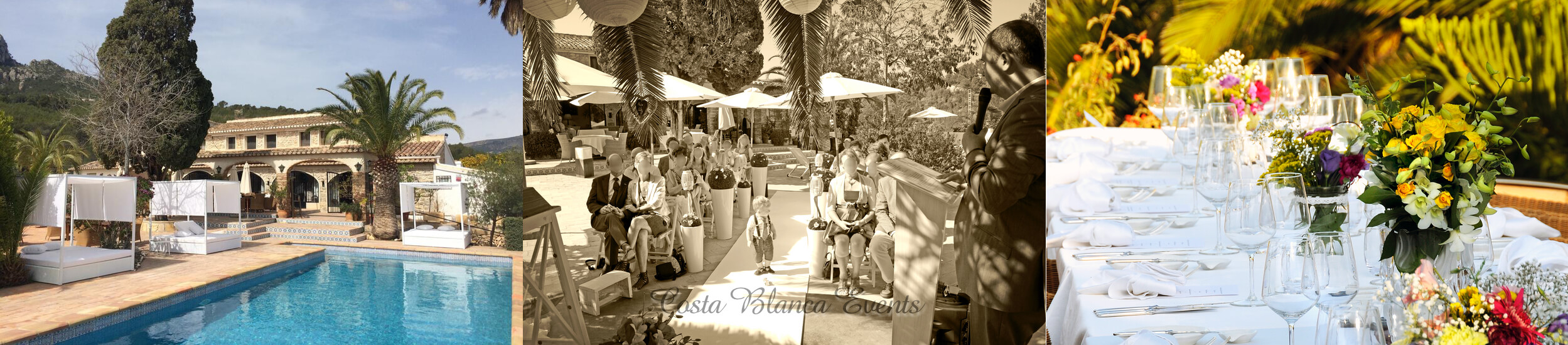 Composition photo of weddings in small venues